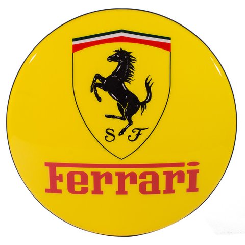 Luminoso de Parede Ferrari Amarelo Retrô Vintage Bar, Garagem, Churrasqueira,marcas de Carro,oficina