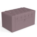 Ver imagem 6 de Cabeceira e Calçadeira Báu Solteiro Atena 90cm Capitonê Veludo Rosê - Desk Design
