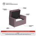 Ver imagem 5 de Cabeceira e Calçadeira Báu Solteiro Atena 90cm Capitonê Veludo Rosê - Desk Design