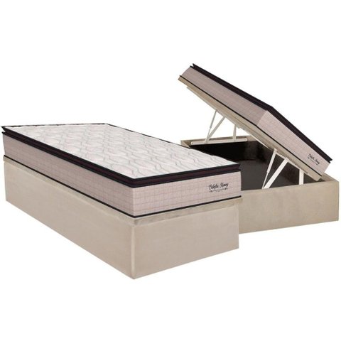 Conjunto Box Baú Solteiro Colchão Molas Orthoflex Ensacadas Masterpocket Memory Hp + Base Crc