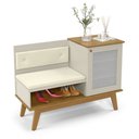 Ver imagem 2 de Sapateira com banco e 1 porta Charlotte - Off White/Cumaru