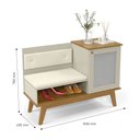 Ver imagem 6 de Sapateira com banco e 1 porta Charlotte - Off White/Cumaru