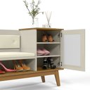 Ver imagem 3 de Sapateira com banco e 1 porta Charlotte - Off White/Cumaru
