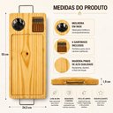 Ver imagem 4 de Tábua de Churrasco com Molheira e Garfinhos Kit em Madeira de Pinus para Servir Petiscos e Carnes