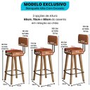 Ver imagem 2 de Banqueta com Encosto Decorativa para Área Gourmet Cozinha Americana Resistente Balcão