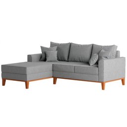 Sofá 3 Lugares Beny com Chaise Esquerdo Linho Cinza - 3