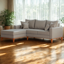 Ver imagem 1 de Sofá 3 Lugares Beny com Chaise Esquerdo Linho Cinza