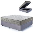Ver imagem 1 de Base Box Baú Casal 138x188 Suede com Colchão New 4 Estações Molas Ensacadas