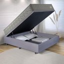 Ver imagem 4 de Base Box Baú Casal 138x188 Suede com Colchão New 4 Estações Molas Ensacadas