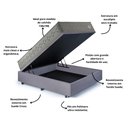 Ver imagem 6 de Base Box Baú Casal 138x188 Suede com Colchão New 4 Estações Molas Ensacadas