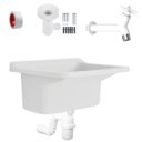 Ver imagem 1 de Tanque Plástico 34l para Lavanderia Branco + Sifão Copo Universal Sanfonado + Veda Rosca + Torneira