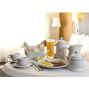 Ver imagem 4 de Jogo 6 Xícaras de Chá com Pires de Porcelana 215ml Classe Única Iguaçu Germer Branco