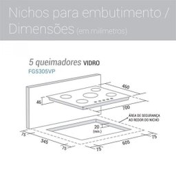 Cooktop 5 Bocas À Gás com Tripla Chama Superautomático Suggar Bivolt - 5 Cooktop 5 Bocas À Gás com Tripla Chama Superautomático Suggar Bivolt - 5