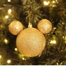 Jogo Bola Natal Mickey Lisa e Glitter Dourado Disney 8cm 4 unidades - Cromus - 4