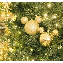 Jogo Bola Natal Mickey Lisa e Glitter Dourado Disney 8cm 4 unidades - Cromus - 2