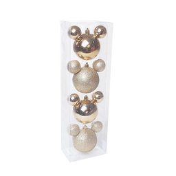Jogo Bola Natal Mickey Lisa e Glitter Dourado Disney 8cm 4 unidades - Cromus - 5