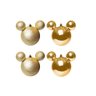 Jogo Bola Natal Mickey Lisa e Glitter Dourado Disney 8cm 4 unidades - Cromus - 1