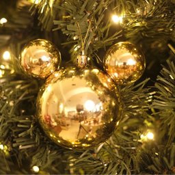 Jogo Bola Natal Mickey Lisa e Glitter Dourado Disney 8cm 4 unidades - Cromus - 3