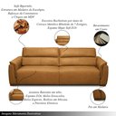 Ver imagem 3 de Sofá Decorativo Lorenzo 3 Lugares Sala de estar 240cm Reclinável e Retrátil Couro Caramelo Manchado
