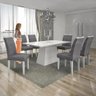 Conjunto Sala de Jantar Mesa Tampo MDF/Vidro Branco 6 Cadeiras Pampulha Leifer - 7