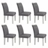 Conjunto Sala de Jantar Mesa Tampo MDF/Vidro Branco 6 Cadeiras Pampulha Leifer - 3