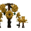 Ver imagem 4 de Lustre De Ferro Com Flores Artesanais para Decoração de Sala Vintage - Amarelo