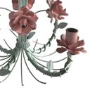 Ver imagem 5 de Lustre De Ferro Com Flores Artesanais para Decoração de Sala Vintage - Azul Claro & Rosa