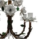 Ver imagem 5 de Lustre De Ferro Com Flores Artesanais para Decoração de Sala Vintage - Verniz & Branco