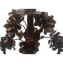 Ver imagem 4 de Lustre De Ferro Com Flores Artesanais para Decoração de Sala Vintage - Verniz