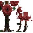 Ver imagem 5 de Lustre De Ferro Com Flores Artesanais para Decoração de Sala Vintage - Vermelho