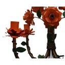 Ver imagem 5 de Lustre De Ferro Com Flores Artesanais para Decoração de Sala Vintage - Laranja