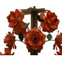 Ver imagem 4 de Lustre De Ferro Com Flores Artesanais para Decoração de Sala Vintage - Laranja