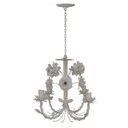 Ver imagem 4 de Lustre De Ferro Com Flores Artesanais para Decoração de Sala Vintage - Branco