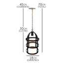 Ver imagem 2 de Luminária Gaiola Rustica de Ferro para Quarto Pequeno Linda Decoração - Verniz