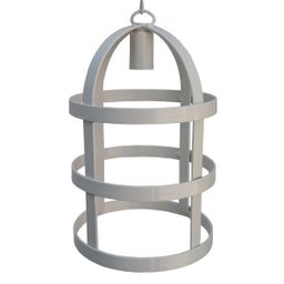 Lindo Lustre de Ferro Gaiola Rustica para Sacada de Apartamento - Branco - 1