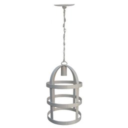 Lindo Lustre de Ferro Gaiola Rustica para Sacada de Apartamento - Branco - 3