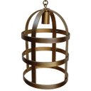 Ver imagem 1 de Lindo Lustre de Ferro Gaiola Rustica para Sacada de Apartamento - Dourado