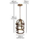 Ver imagem 2 de Lindo Lustre de Ferro Gaiola Rustica para Sacada de Apartamento - Dourado