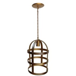 Lindo Lustre de Ferro Gaiola Rustica para Sacada de Apartamento - Dourado - 3
