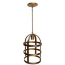 Ver imagem 3 de Lindo Lustre de Ferro Gaiola Rustica para Sacada de Apartamento - Dourado