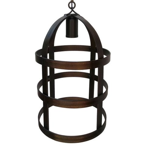Lindo Lustre de Ferro Gaiola Rustica para Sacada de Apartamento - Verniz