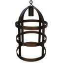Ver imagem 1 de Lindo Lustre de Ferro Gaiola Rustica para Sacada de Apartamento - Verniz