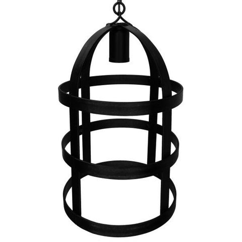Lindo Lustre de Ferro Gaiola Rustica para Sacada de Apartamento - Preto