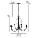Ver imagem 2 de Luminária Envelhecida para Sala de Jantar com 5 Bocais para Iluminação