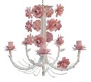 Ver imagem 1 de Luminária Bonita de Ferro para Sala de Estar e Copa com Flores Rustica - Rosa