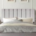 Ver imagem 2 de Cabeceira Estofada Cama Casal Queen Size 160 Cm Luísa Veludo e Frame Cinza Claro