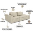 Ver imagem 4 de Sofá Ilha com Puff para Sala Living 265cm Amber M03 Linho Cru - Lyam Decor