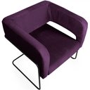 Ver imagem 2 de Poltrona Decorativa Scarlett Base Aço Preto Veludo Roxo - Nexta Casa
