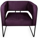 Ver imagem 3 de Poltrona Decorativa Scarlett Base Aço Preto Veludo Roxo - Nexta Casa