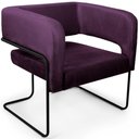 Ver imagem 1 de Poltrona Decorativa Scarlett Base Aço Preto Veludo Roxo - Nexta Casa